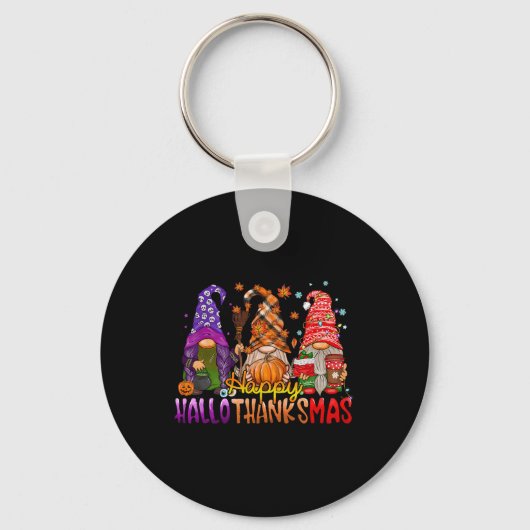 Porte-clés Gnomes Hallothanksmas Halloween Thanksgiving (Recto)