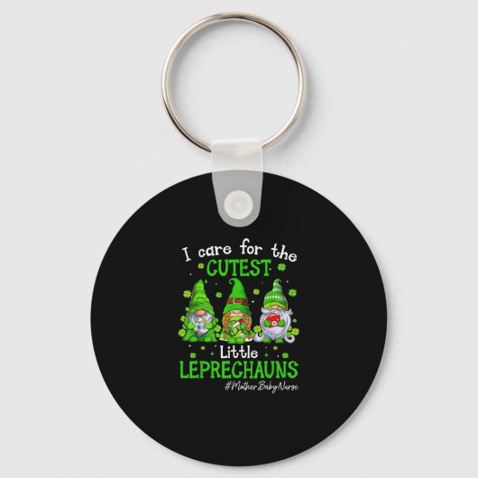 Porte-clés Gnomes Mère Bébé Infirmière St Patrick's Day Lepre (Recto)