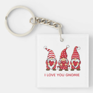 Porte-clés Gnomes Rouges avec Cœurs Personnalisés pour la Sai