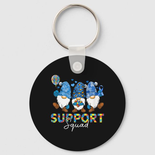 Porte-clés Gnomes Sensibilisation sur l'autisme Support Squad (Recto)