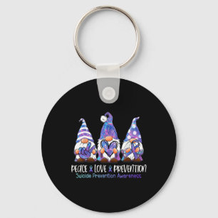 Porte-clés Gnomies Lover Peace Love Prevention Suicide Award
