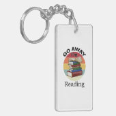 Porte-clés Go Away I'm Reading Funny Book Reader Bookworm (Devant gauche)