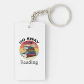 Porte-clés Go Away I'm Reading Funny Book Reader Bookworm (Dos)