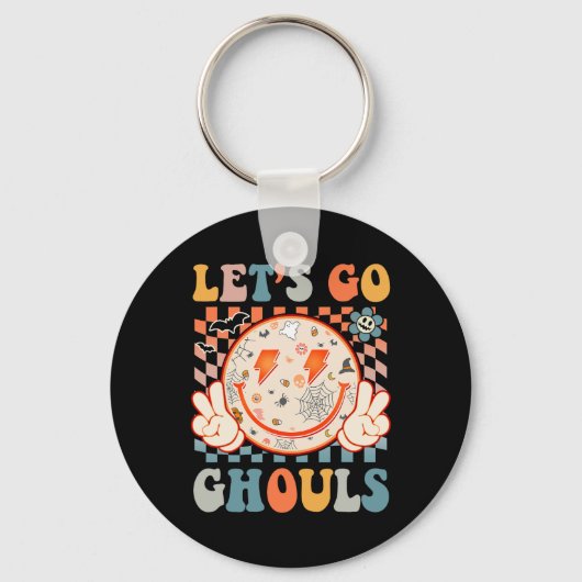 Porte-clés Go Ghouls Hippie Smile Face Retro Halloween (Recto)
