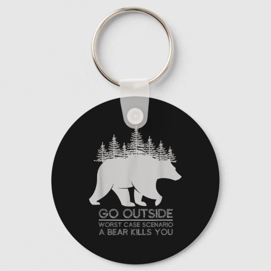 Porte-clés Go Outside Worst Case Scenario A Bear Kills You Ca (Recto)
