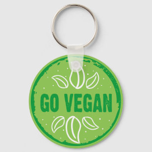 Porte-clés Go Vegan, végétalien, végétarien,