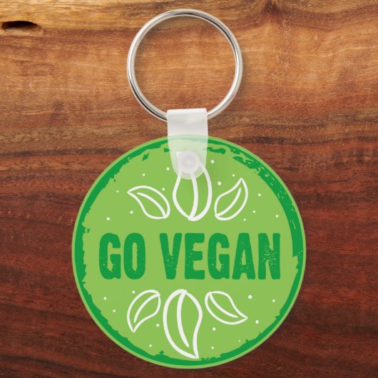 Porte-clés Go Vegan, végétalien, végétarien, (Verso)