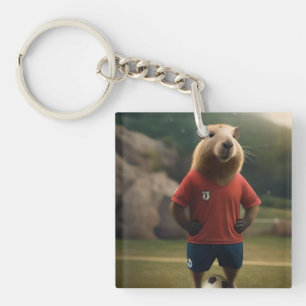 Porte-clés "Goal-Scoring Capybara : The Ultimate Soccer Star 