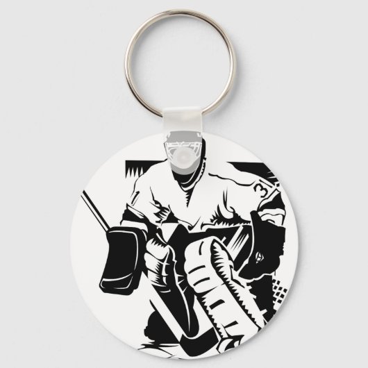 Porte-clés Goalie de hockey (Recto)