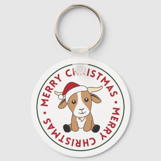 Porte-clés Goat Christmas Goats Winter Animals Keychain (Recto)