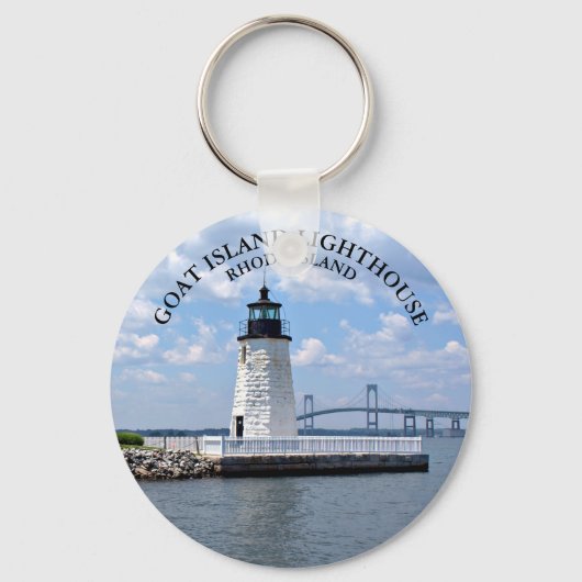 Porte-clés Goat Island Lighthouse, Rhode Island Round Keyring (Recto)