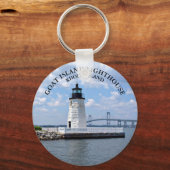 Porte-clés Goat Island Lighthouse, Rhode Island Round Keyring (Recto)
