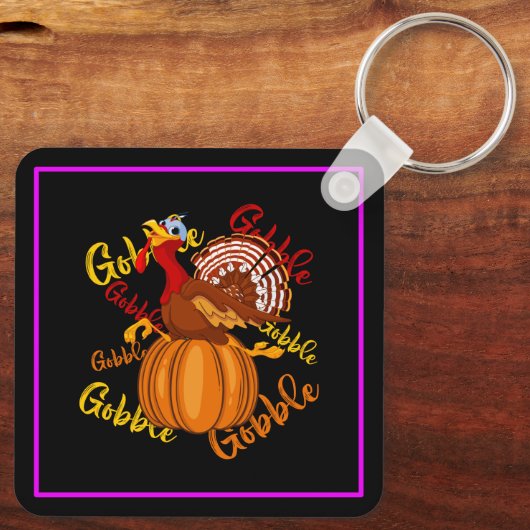 Porte-clés Gobble Gobble Gobble Citrouille-16194 (Verso)