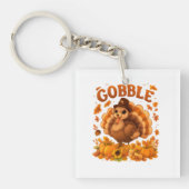 Porte-clés Gobble Turkey Cute Thanksgiving Fall Quote (Devant)