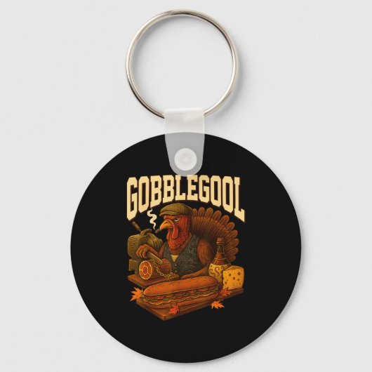 Porte-clés Gobbol Turkey Gobble Gool Thanksgiving Retro (Recto)