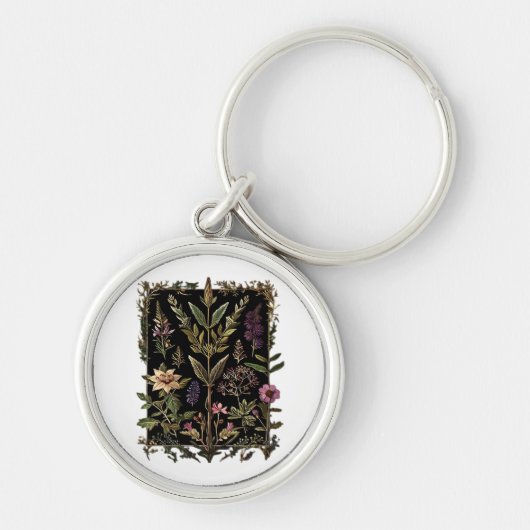Porte-clés Goblincore Sorcière Victorienne Herbes Classique (Devant)