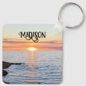 Porte-clés God Bless 2026 New Year Golden Sunset Photo Name (Dos)