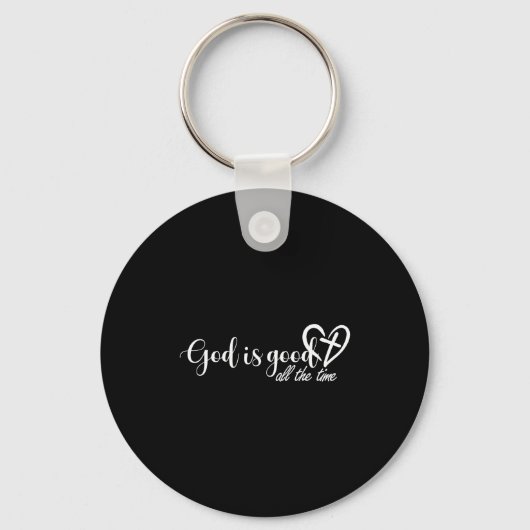 Porte-clés God Is Good All The Time Cross And Heart Christian (Recto)