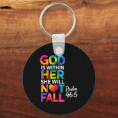 Porte-clés God Is Within Her She Will Not Fall Psalm 46-5 (Recto)