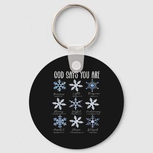 Porte-clés God Says You Are Christian Snowflake Christmas Bib (Recto)