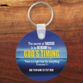 Porte-clés GODS TIMINING Success Citation chrétienne (Recto)