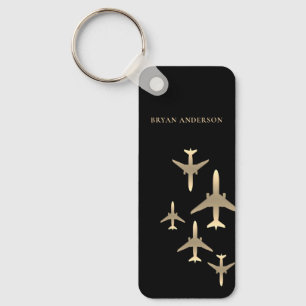 Porte-clés Gold Airplanes Aviation