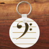 Porte-clés Gold Bass Clef Music Note (Recto)
