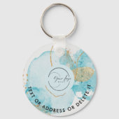 Porte-clés Gold Blue Lake Logo & QR Code Société Porte - clé (Recto)