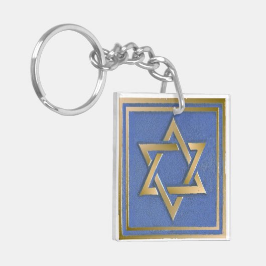Porte-clés Gold Blue Star de David Art Panel (Devant gauche)