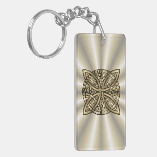 Porte-clés Gold Celtic Knot Design d'art original (Devant gauche)