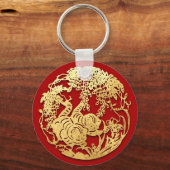Porte-clés Gold Chine papier découpé Tiger Année Choisir la c (Recto)