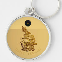 Gold Chinese Dragon Papercut Monogramme Anniversai