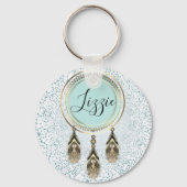 Porte-clés Gold Dreamcatcher Abstrait personnalisé (Recto)