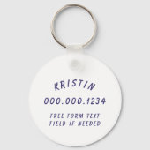 Porte-clés Gold Floral Blue Rooster Farmhouse (Verso)