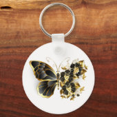 Porte-clés Gold flower Butterfly with Black Orchid (Recto)