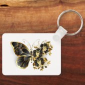 Porte-clés Gold flower Butterfly with Black Orchid (Recto)