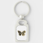 Porte-clés Gold flower Butterfly with Black Orchid (Devant)