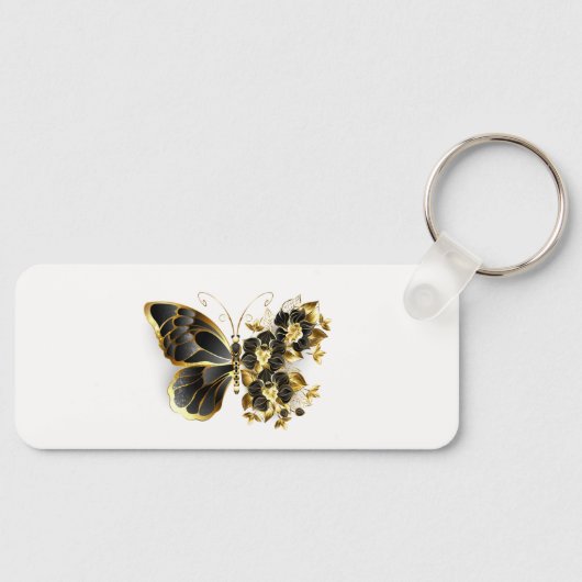 Porte-clés Gold flower Butterfly with Black Orchid (Recto)