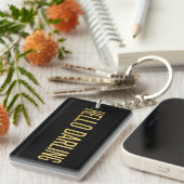 Porte-clés Gold Foil Hello Darling on Black (Devant droit)