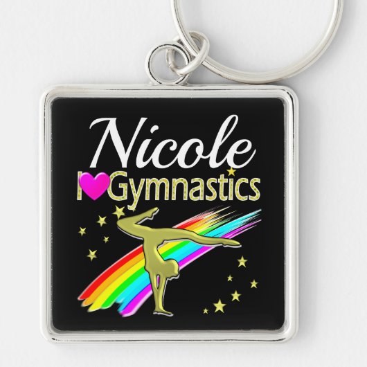 PORTE-CLÉS GOLD GLITZY J'AIME GYMNASTICS CONCEPTION CUSTOMISÉ (Devant)