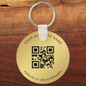 Porte-clés Gold Gradient Votre Entreprise Personnalisée Qr Co (Recto)
