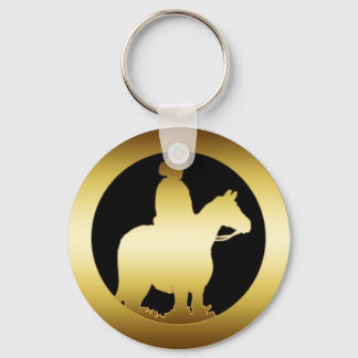 PORTE-CLÉS GOLD HORSE ET RIDER