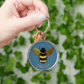 PORTE-CLÉS GOLD JAUNE BLACK BUMBLEBEE CALLIGRAPHIE TEXTE BEE (Main)