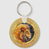 Porte-clés Gold Leo Zodiac Horoscope Un Inspirant Motivationn (Recto)
