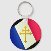 Porte-clés Gold Lorraine Cross & French Flag / France (Recto)