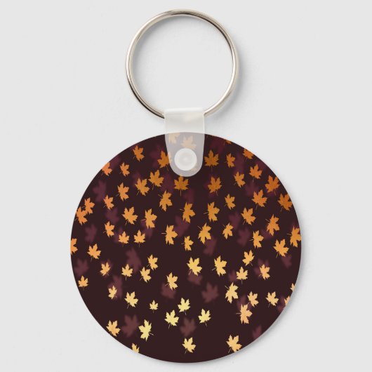 Porte-clés Gold Maple Leaf on dark red (Recto)