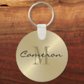 Porte-clés Gold On Gold Initial et nom personnalisé (Recto)
