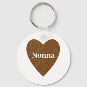 Porte-clés Gold Parties scintillant Nonna Heart