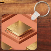 Porte-clés Gold square stepped platforms with metallic (Verso)