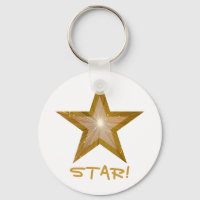 Gold Star 'STAR' porte - clé blanc